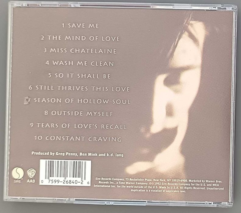 CD "Ingénue" de Kd Lang, em ótimo estado, como novo