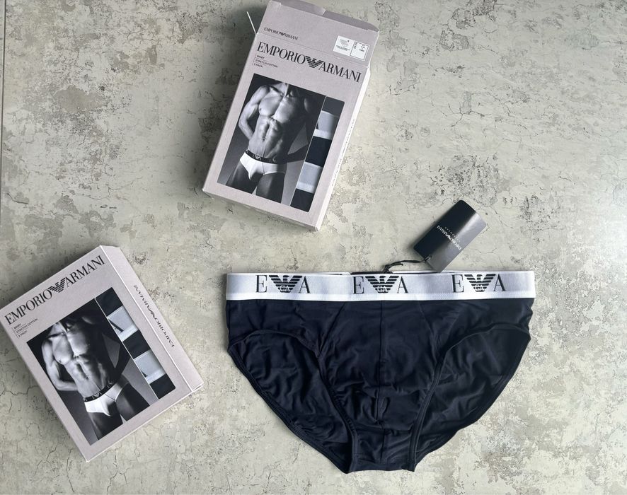 Чоловічі труси бріфи Emporio Armani М,L білизна сині еа7 набір фірмові армані сліпи   Набір еа7