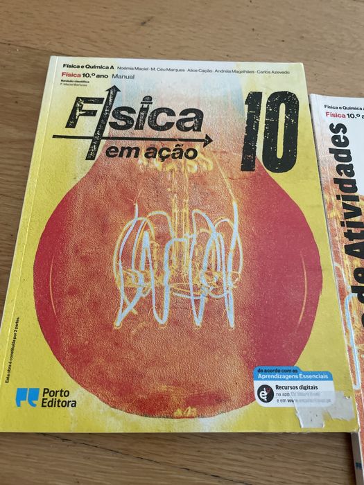 Manual, caderno de atividades, caderno de laboratorio de Fisica 10 ano