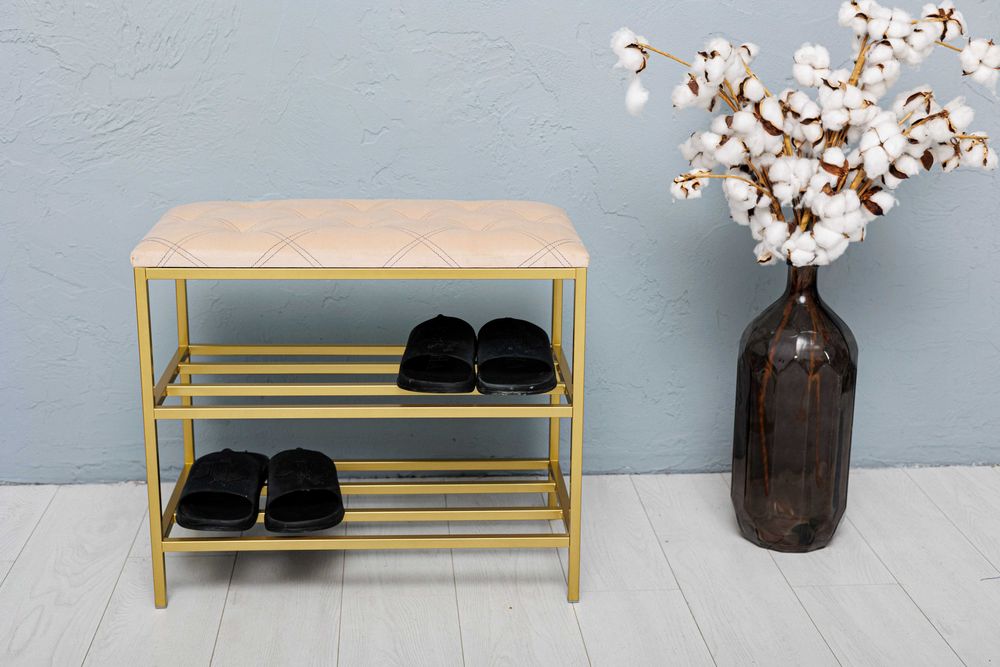 В наличии банкетка для обуви в прихожую, подставка для обуви с полками