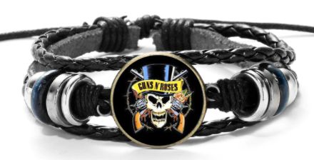 Pulseira Guns N Roses Couro / Rock / Unisexo - PORTES GRÁTIS