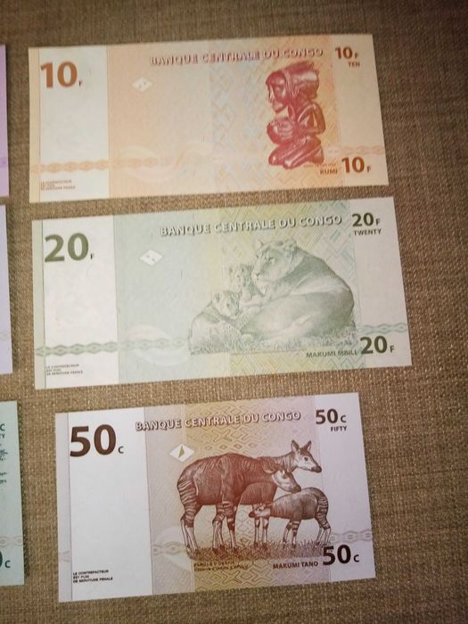 CONGO 6 Notas 2 SÉRIES NÃO Circuladas 1 de 1997 a 2ª de 2003 ver fotos