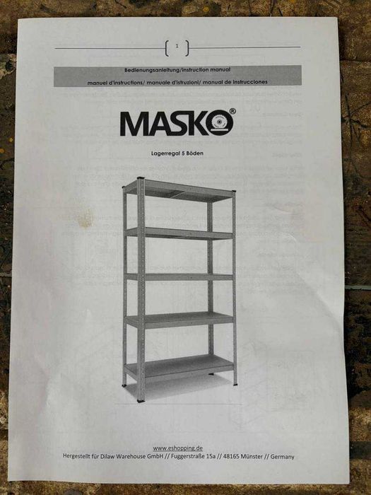 Металевий складський стелаж MASKO 5 полиць