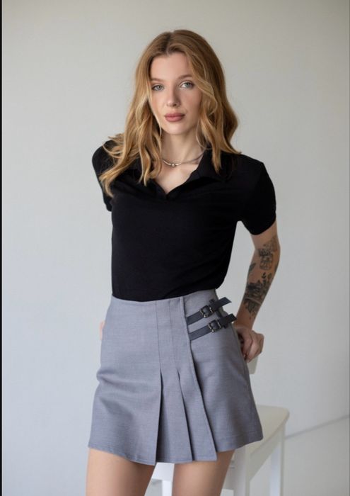 Нова спідниця-шорти 44 р., сіра, подовжена