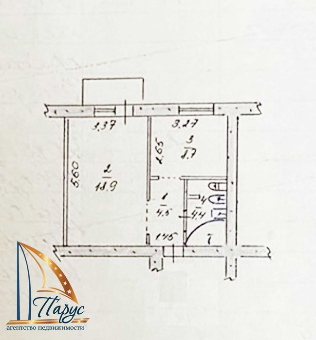 1-кімнатна на Маяковського сталінка 3/4 пов.