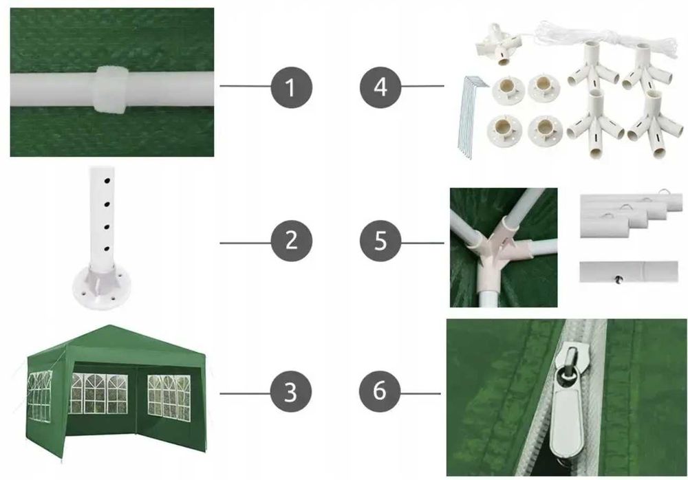 Садовый павильон Беседка Торговый тент 9/12 м² Окна Защита UV