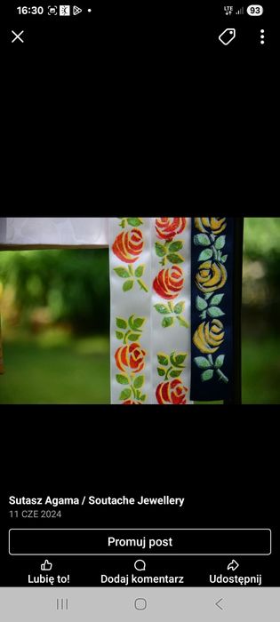Wstążka ręcznie malowana śląska szlajfa