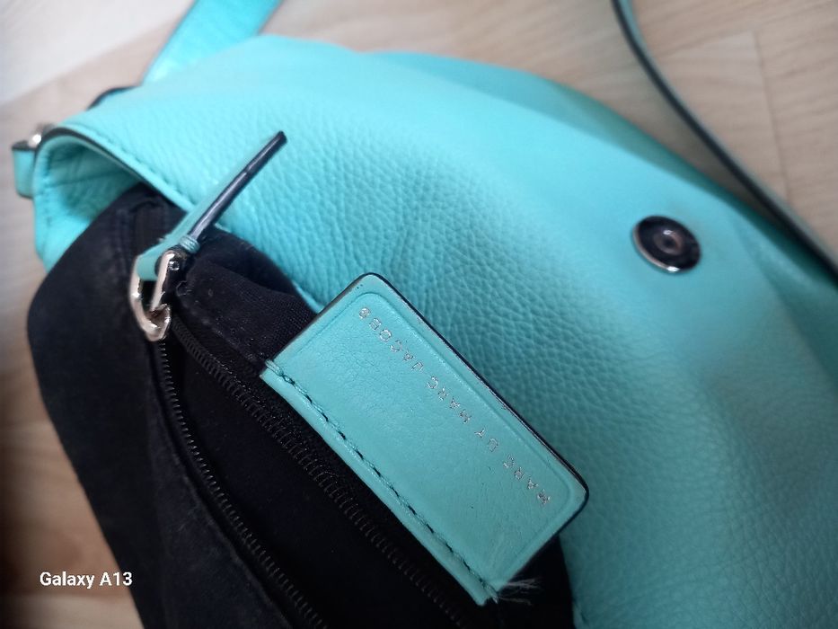 Marc Jacobs oryginalna skórzana torebka turkus