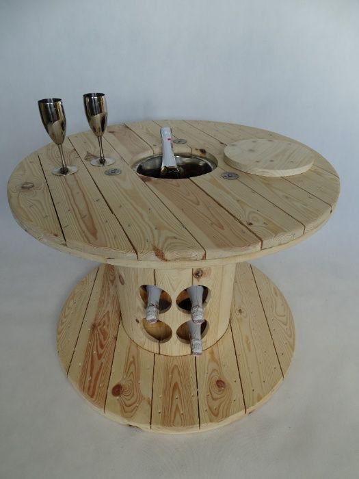 STOLIK BAREk, BAR w stylu loftowym, LOFT ze szpuli, szpule drewniane