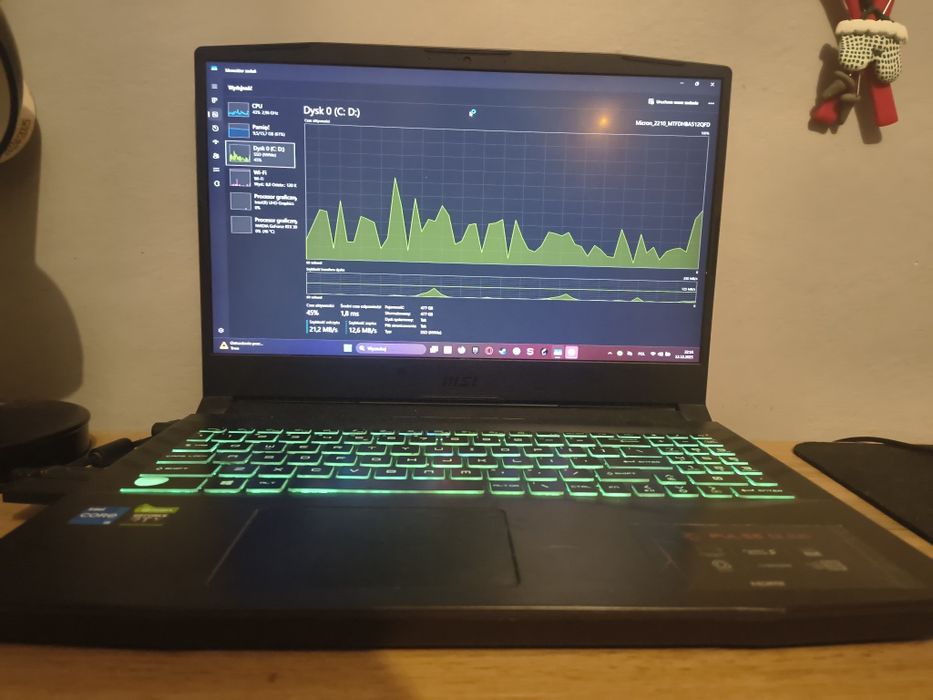 Laptop gamingowy MSI pulse gl66 rtx 3050