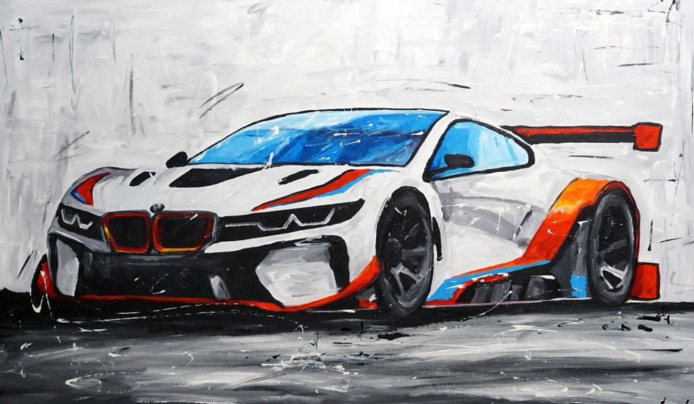 Duży obraz akrylowy oryginalny pojedynczy samochód BMW M  sportowy