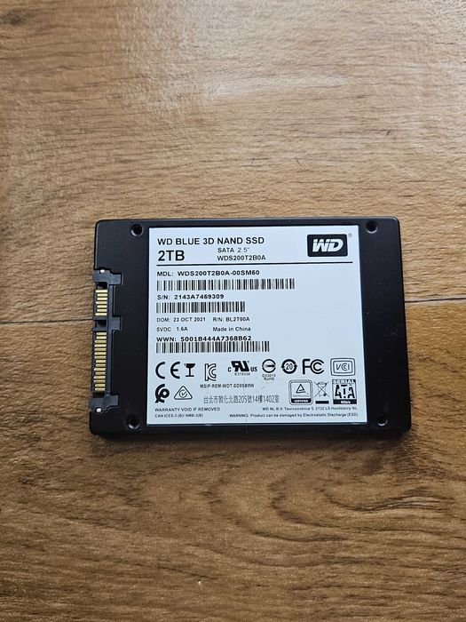 Ssd Western Digital Blue 2 tb 2000 gb гигабайт ссд диск для пк и ноута