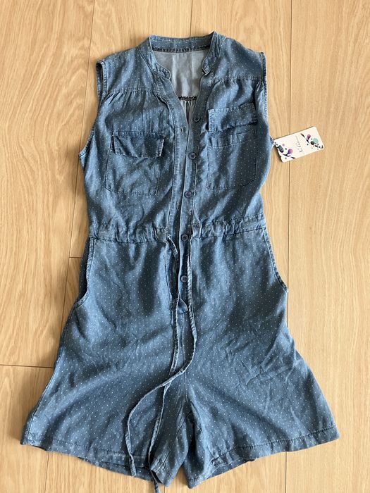 Nowy kombinezon letni, jeans, 164 cm