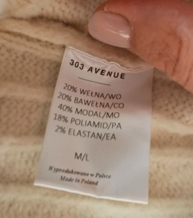 Sweter damski 303 Avenue M/L. Dobry skład