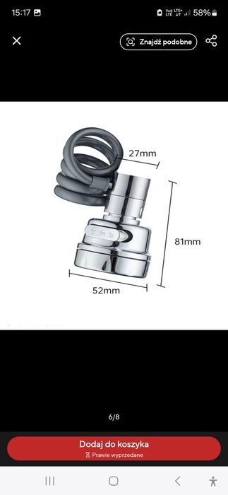 Perlator przedłużka do kranu
