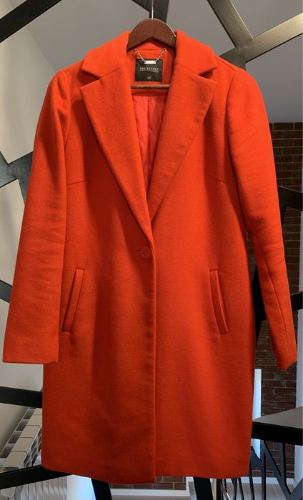 Płaszcz przejściowy, jesienno-wioseny gruby, wełniany, nie kurtka, M,