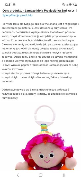 Lalka Emilka Lamaze