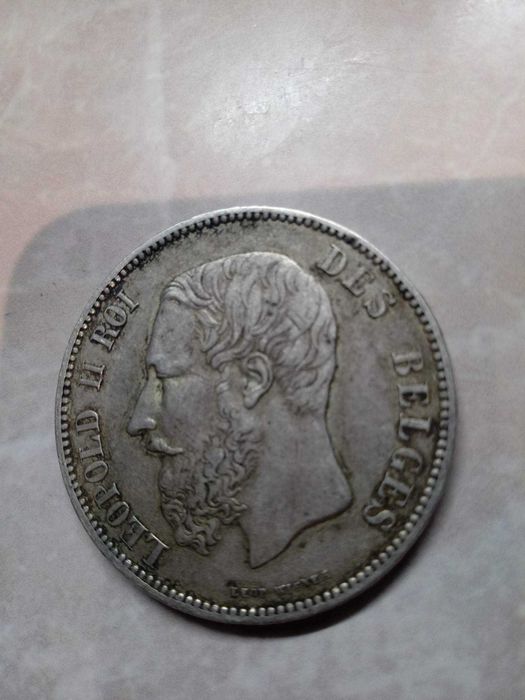 Moedas 5 fr. Belgas e francesa