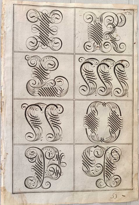 Nova Escola para aprender a ler escrever e contar – 1722 – Abecedários em 2/3 folhas