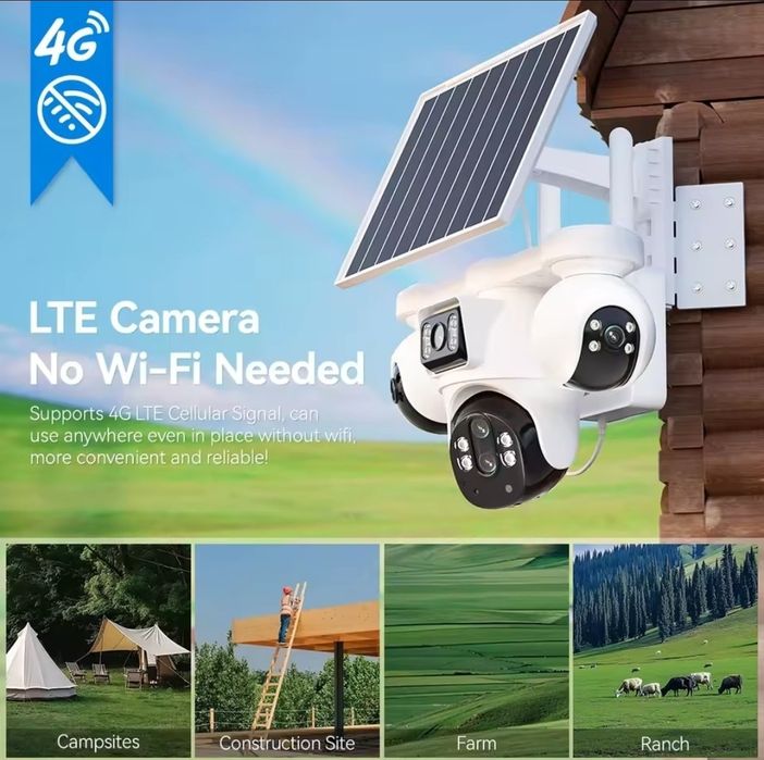 Camara Solar 4G 8K 4 Camaras PTZ