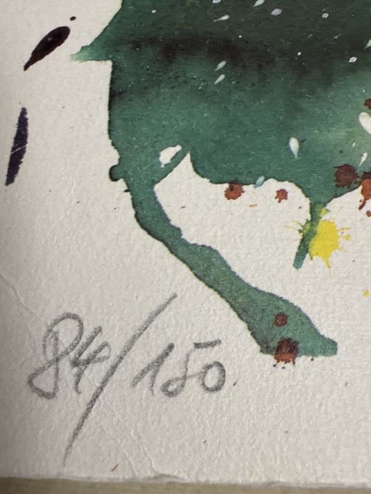 Stara litografia Edmond Dembinski "Hello" sygnowana limitowana