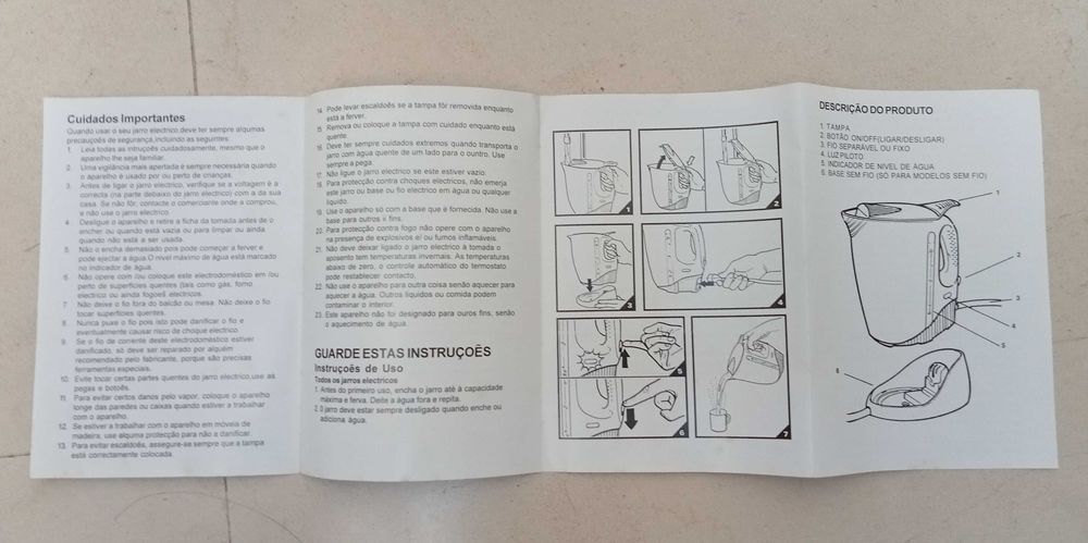 Jarro eléctrico sem fio