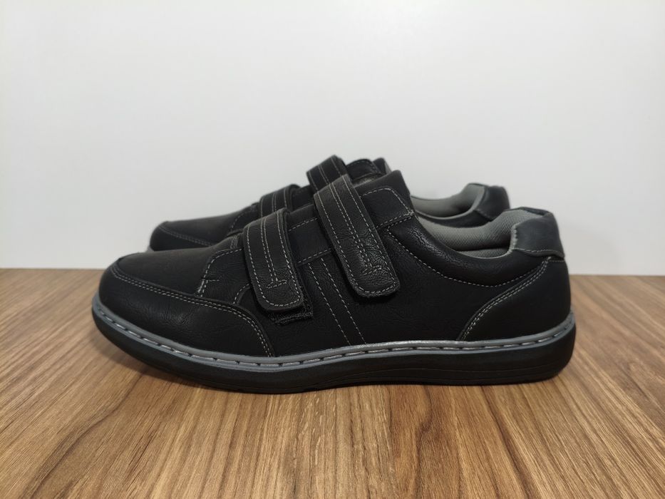 Buty męskie czarne na rzepy rozmiar 44 28cm