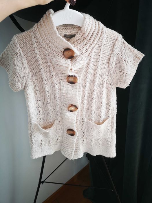 Pumpkin Patch kremowy rozpinany sweterek 106 cm 4lata