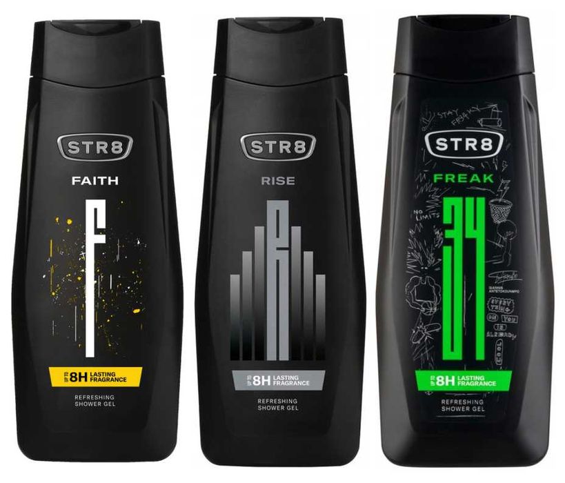 3x 400 ml STR8  Żel pod prysznic dla mężczyzn MIX zapachów