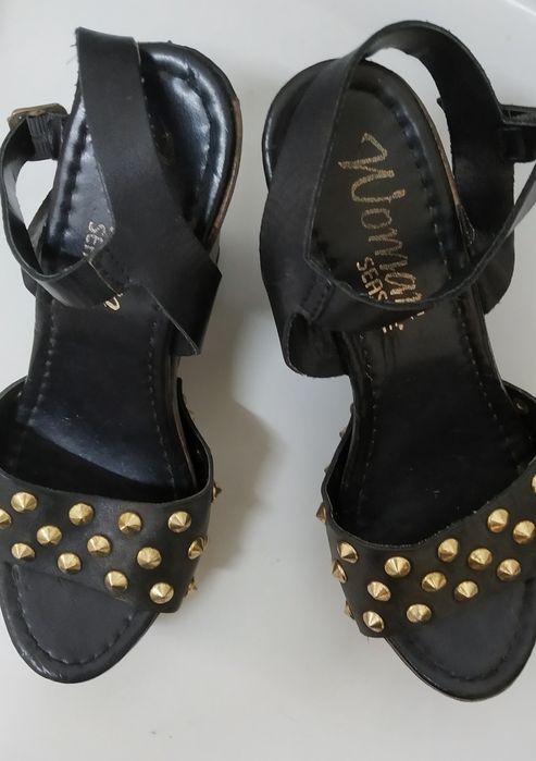 Sandálias Woman Seaside cor preto tachas prateadas  N.37 - Entrega imediata