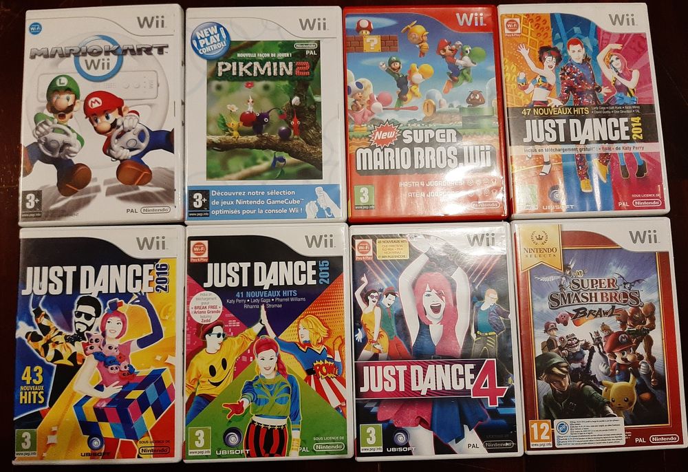 Jogos wii, mario kart, just dance, new super mario bros