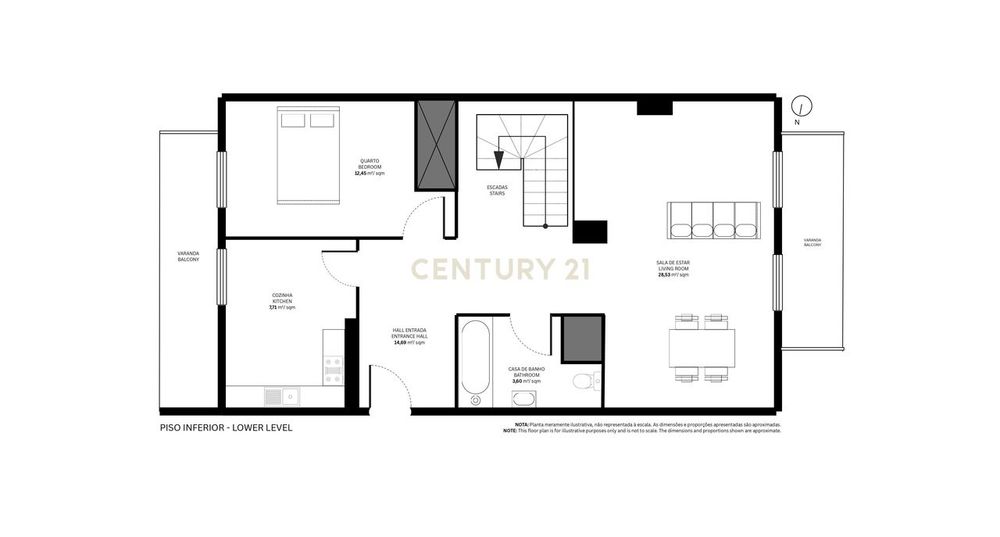 Apartamento T2 Dúplex com Vista Panorâmica e Garagem com Carregamento