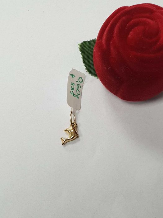 Złoty wisiorek - delfin złoto 585