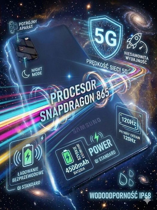 Samsung Galaxy S20 FE 5G 6GB/128GB - stan bardzo dobry, 100% sprawny!