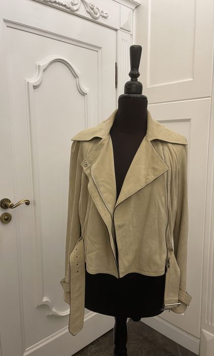 MAX MARA piękna kurtka skórzana, zamszowa