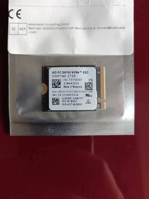 WD Black SN740 NVMe SSD 1TB M.2 PCIe 4.0 x4