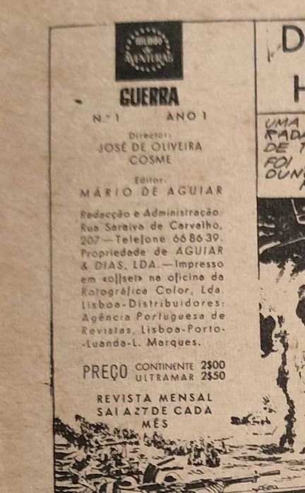 Nº 1 Guerra - Mundo de Aventuras - Banda desenhada de 1963