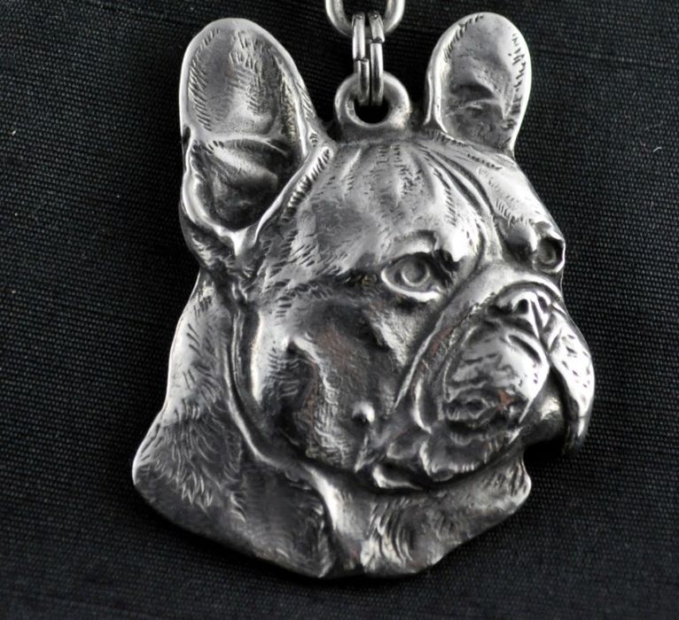 Buldog francuski I naszyjnik posrebrzany Art-Dog