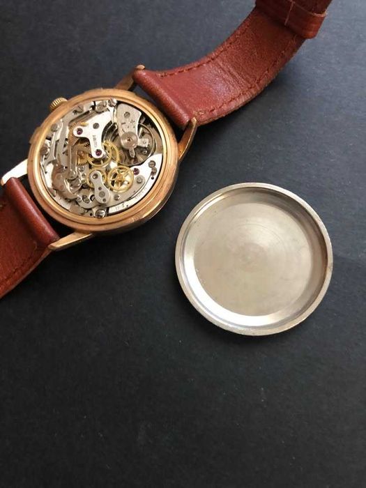 cauny cronógrafo calibre landeron 187 antigo corda relógio pulso homem