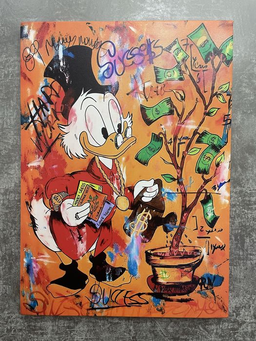 Картина на холсте Скрудж поливает дерево