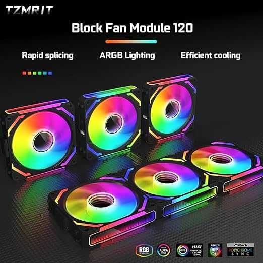 Zestaw 3 wentylatorów rgb nowe nieużywane