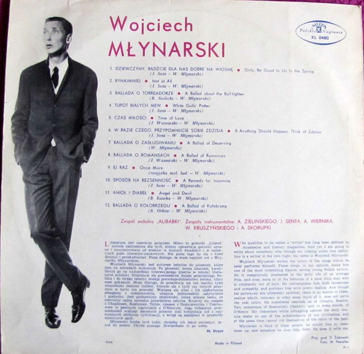Wojciech Młynarski ~ płyta winyl ~ XL 0480