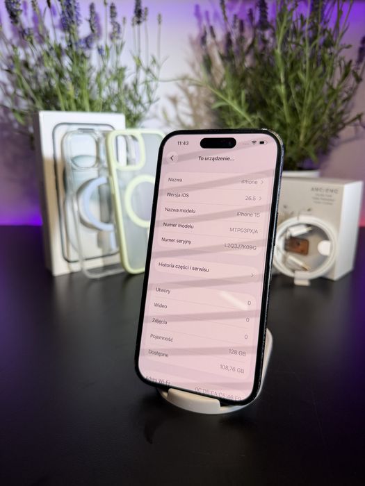 Smatron Apple iPhone 15 | 128 gb | 96% bateria |Czarny