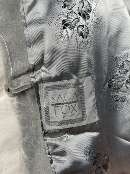 Ekskluzywne naturalne futro z lisa SAGA FOX natural fox fur S 36 vintage kremowe