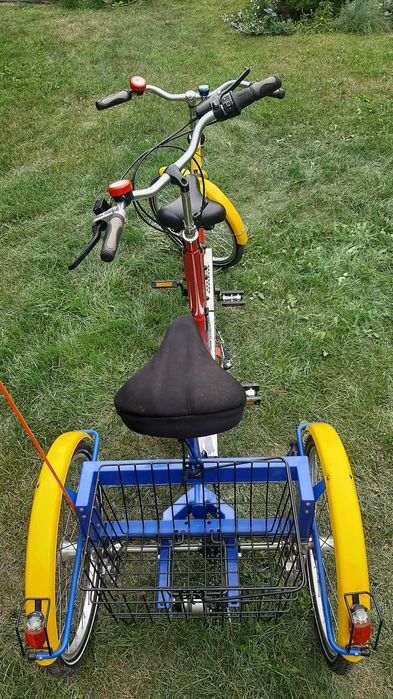 Rower tandem trzykołowy