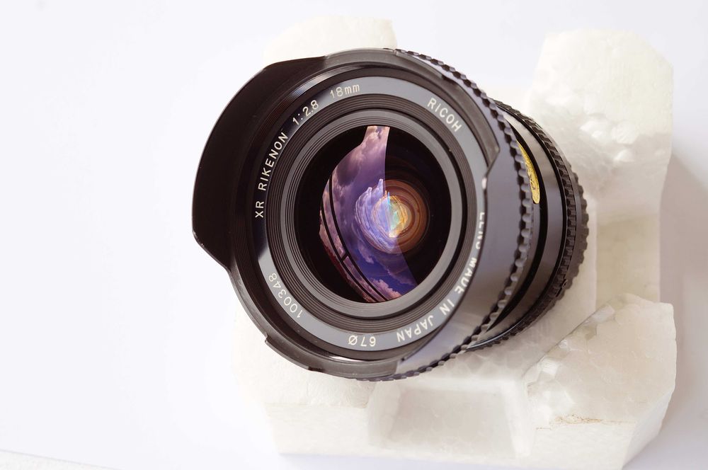 Ricoh XR Rikenon 18 /2.8 bagnet PK piękny do NEX FX MFT