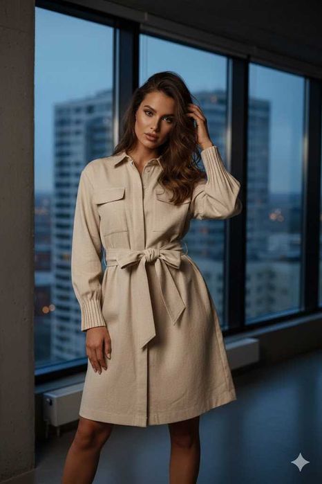 Beżowa Sukienka koszulowa Reserved L/XL