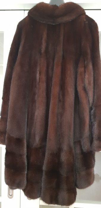 Норковая шуба, тёмный шоколад. Италия! Размер 44-46