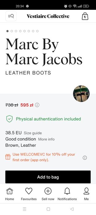 Kozaki Marc Jacobs rozm.38.5