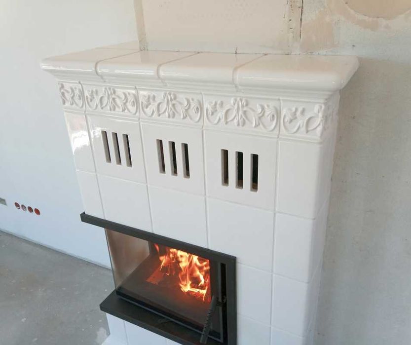 Narożny piec kominek kaflowy nowy z montażem ekoprojekt Kraków